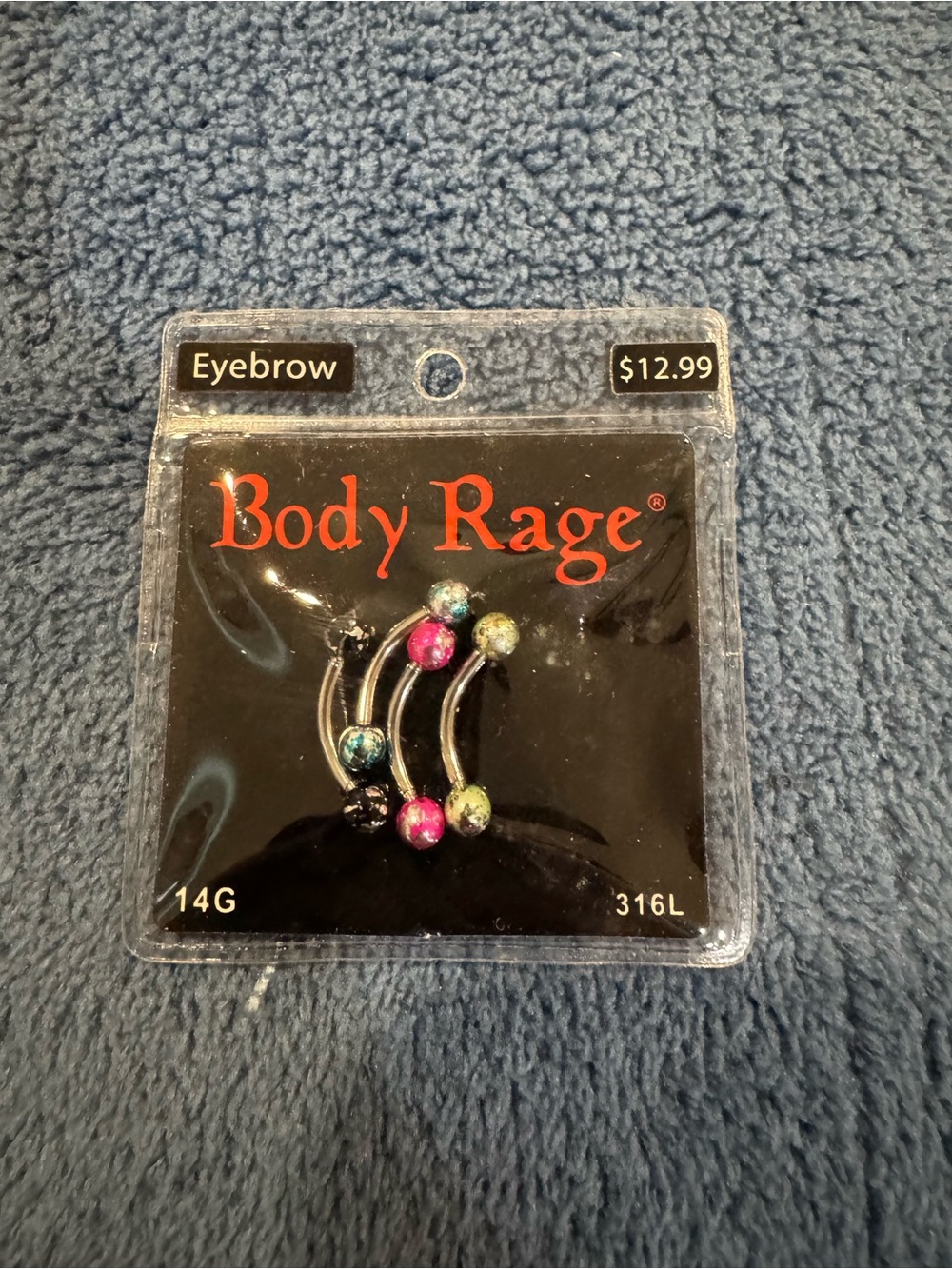 Eyebrow Ring Set - 4 pack Body Rage Curved Barbell
